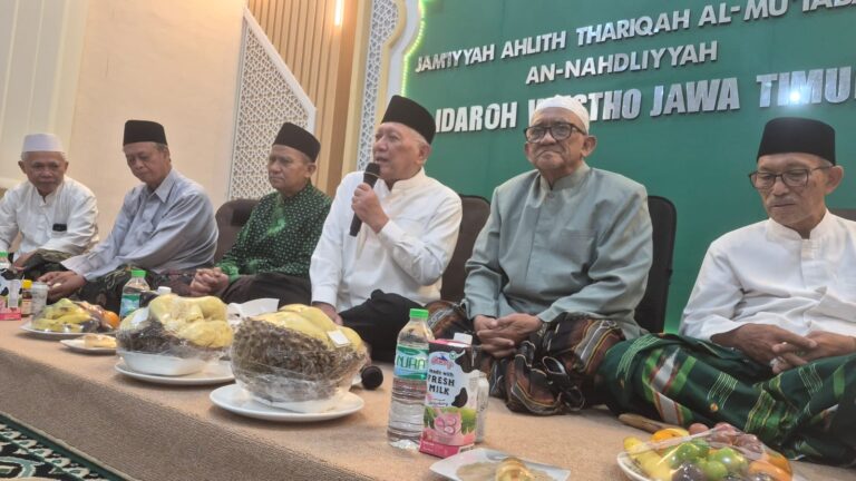 Ketua Umum PBNU Abdul Hakim Mahfudz (Gus Kikin) berpamitan kepada pengurus wilayah NU Jawa Timur, Selasa, 8 September 2026.
